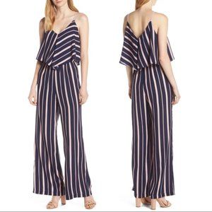 Charles Henry Sleeveless Stripe Jumpsuit